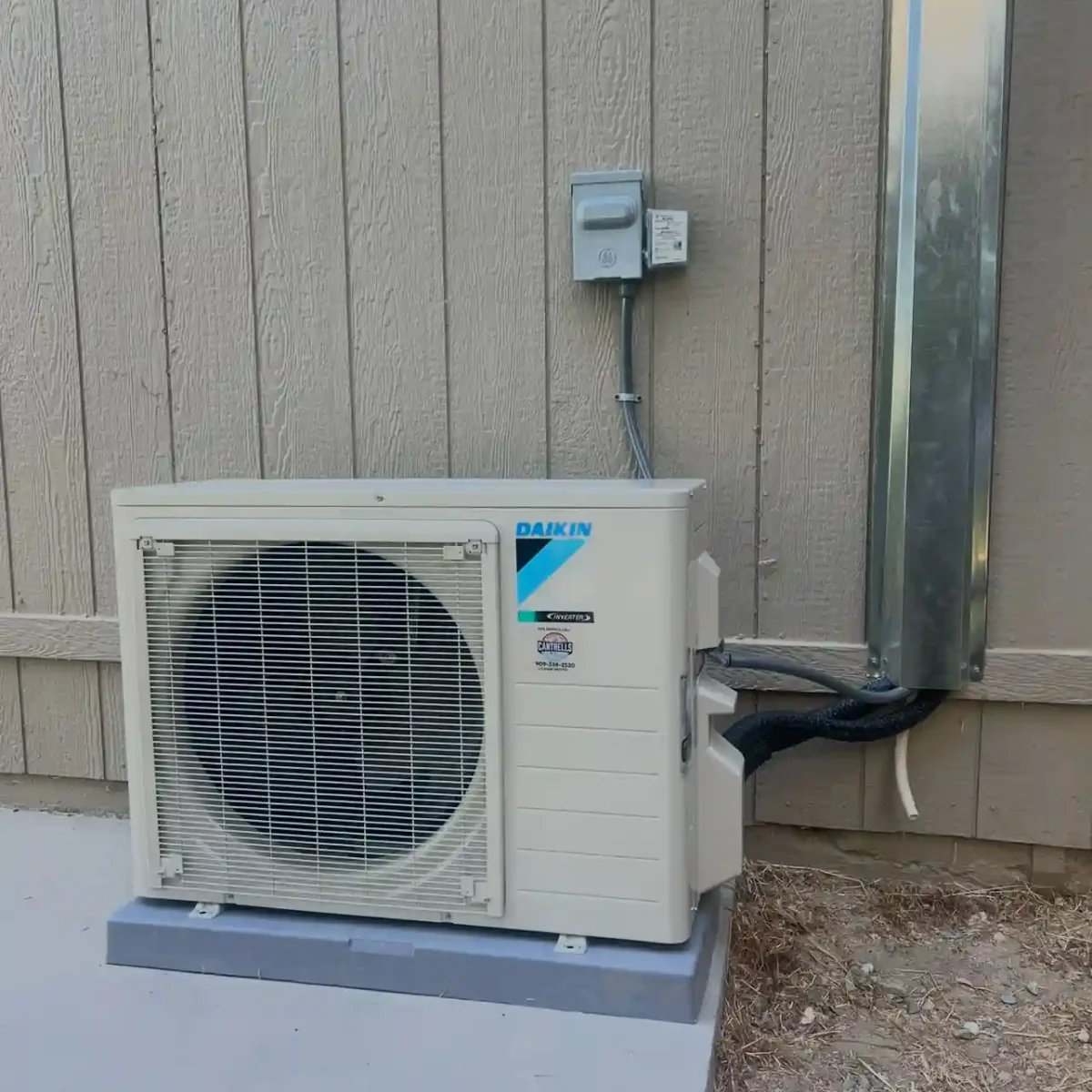 Outdoor mini split air conditioning system.